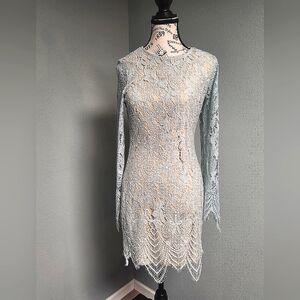Love Fire Medium Light Blue Lace Dress